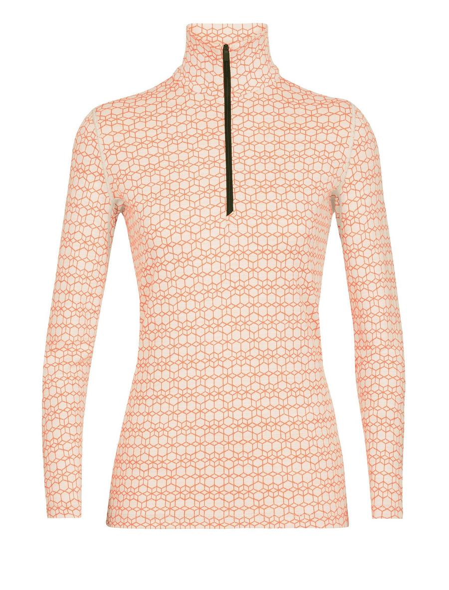 Snow / Flash Icebreaker Merino 250 Vertex Long Sleeve Half Zip Alpine Geo Women's Base Layers | AU 1837FDNM